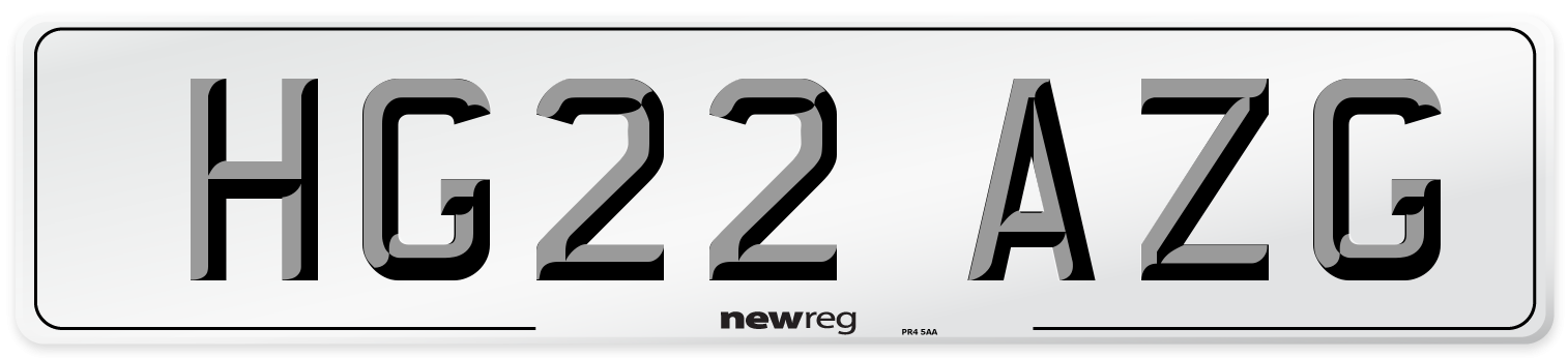 HG22 AZG Number Plate from New Reg